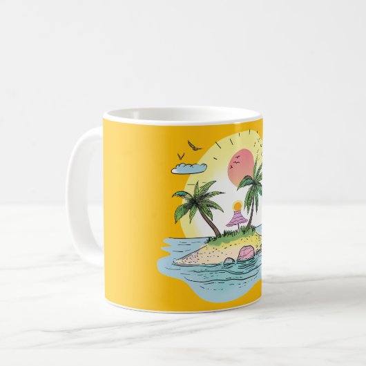 Mug Tropical Island Sunset Drinkware (Devant gauche)