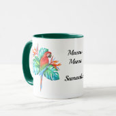 Mug Tropical Macaw Exotic Parrot Personnalisé (Devant gauche)
