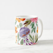 Mug Tropical Orange Yellow Lilac Floral (Devant droit)