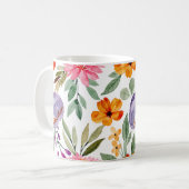 Mug Tropical Orange Yellow Lilac Floral (Devant gauche)