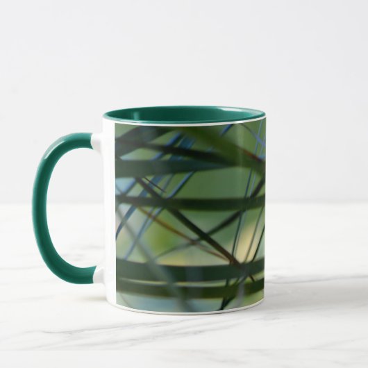 Mug Tropical Palm Fronds Abstrait Vert Bleu Jaune (Gauche)