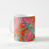Mug Tropical Palm leaf monstera coleus rouge rose vert (Devant gauche)