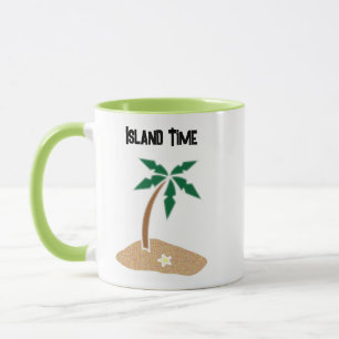 Mug Tropical Palm Tree Island Getaway Cartoon Design