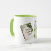Mug Tropical Palm Tree Leaves Green White Limes Beach (Devant gauche)