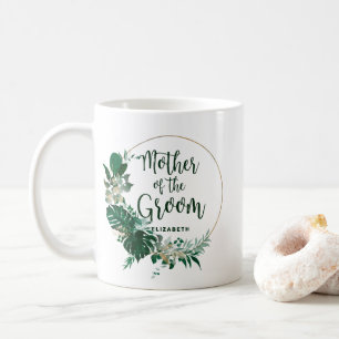 Mug Tropical Palmiers Cercle Doré Mère du Marié