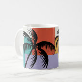 Mug Tropical Palms on Geometric Sunset Background (Devant gauche)