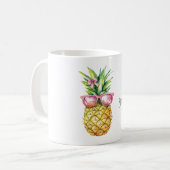 Mug Tropical Pineapple Pink Sunglasses Hello Sunshine (Devant gauche)