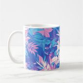 Mug 🌺 Tropical Pink & Blue Floral Pattern - Fresh & V (Gauche)