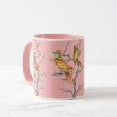 Mug Tropical Rose Birds Branches Chinoiserie Pretty (Devant gauche)