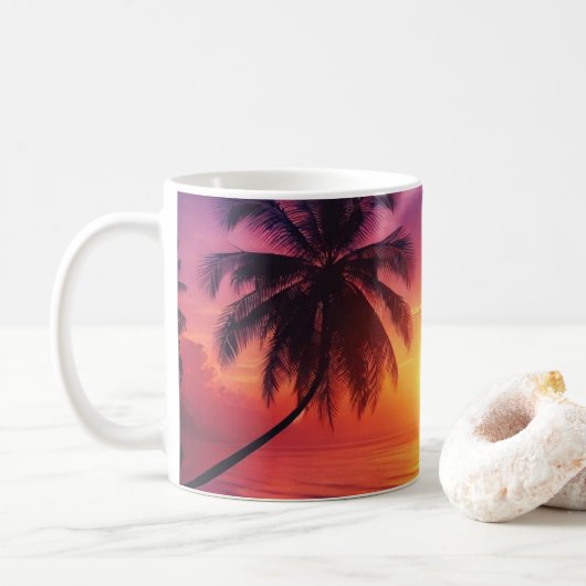 Mug Tropical Sunset Paradise - Ocean View Cadeau (Avec donut)