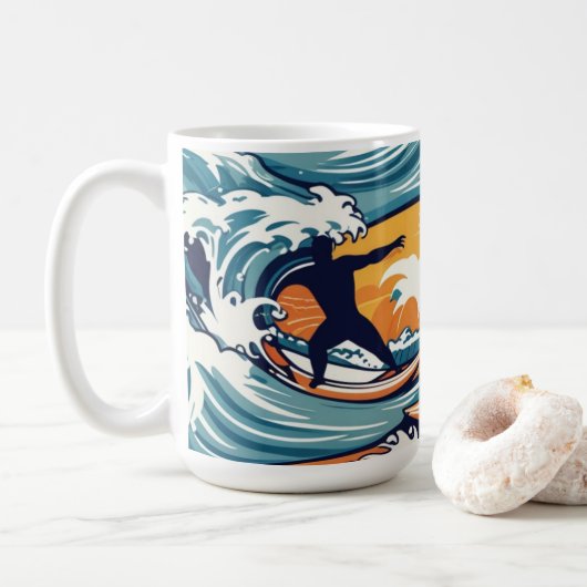 Mug Tropical Surfer (Avec donut)