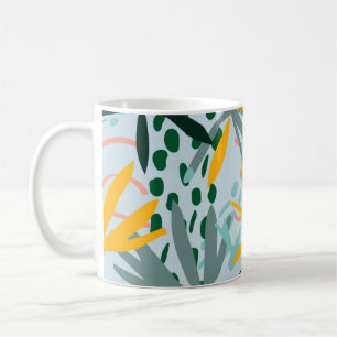 Mug Tropical texture transparente avec feuilles de pal