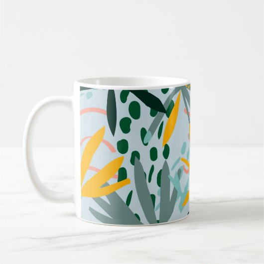 Mug Tropical texture transparente avec feuilles de pal (Gauche)