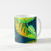 Mug Tropical Tie Dye Blue Gouache. Motif tropical. G (Devant droit)