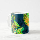 Mug Tropical Tie Dye Blue Gouache. Motif tropical. G (Devant gauche)