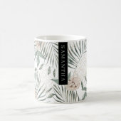 Mug Tropical Watercolor Leaves & Flowers Pattern (Centre)