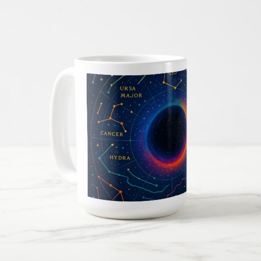 Mug Trou Noir Cosmique & Constellations Art - Céleste (Devant gauche)