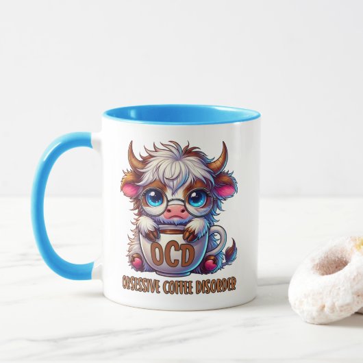 Mug Trouble de café obsessionnel (Avec donut)