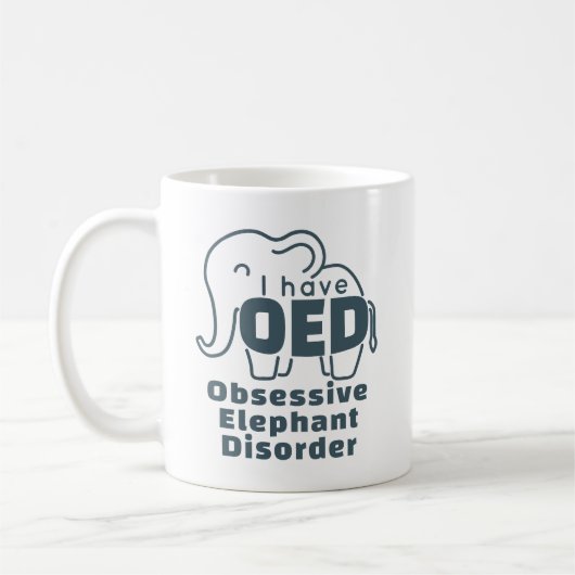 Mug Trouble Obsessif Éléphant Cute (Gauche)