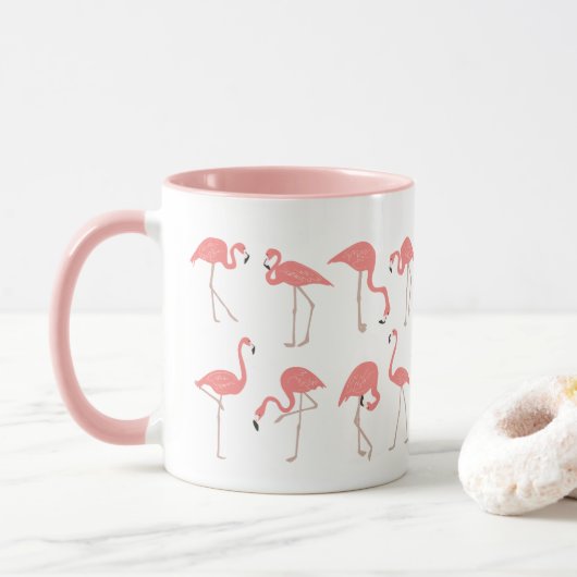 Mug Troupe de Flamants Roses (Avec donut)