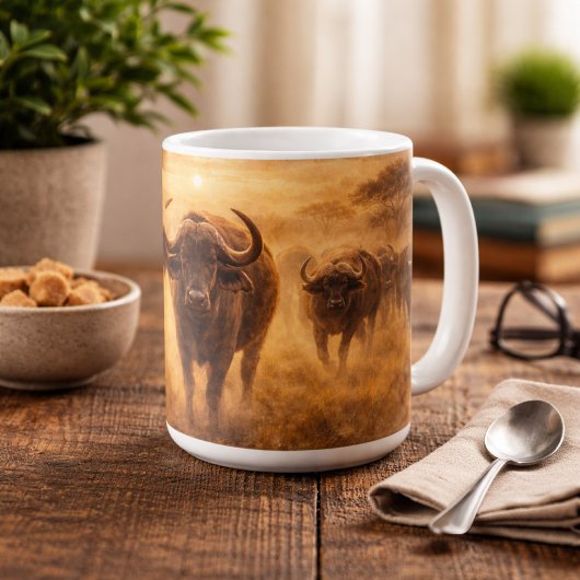 Mug Troupeau de buffles d'Afrique Force & Unité Art an