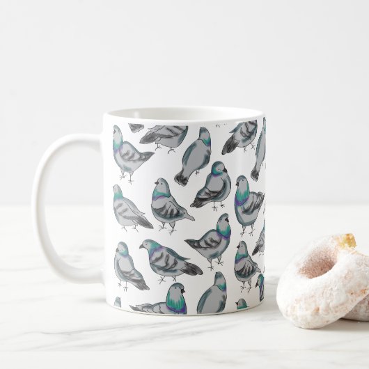 Mug Troupeau de pigeons (Avec donut)