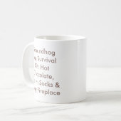 Mug Trousse de survie de jour de marmotte (Devant gauche)