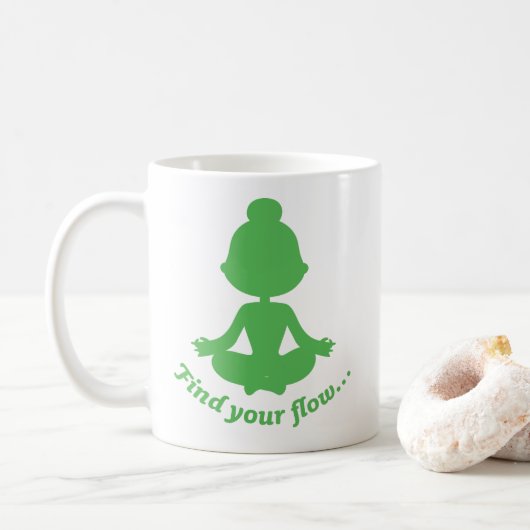 Mug Trouvez votre boue de flux (verte) (Avec donut)