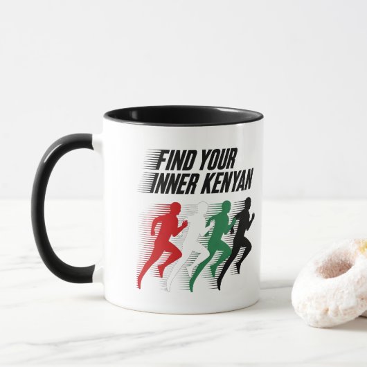 Mug Trouvez votre marathonien kenyan intérieur (Avec donut)