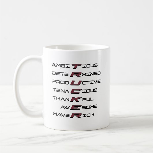 Mug Trucker Acrostique Traits Professionnels Force (Gauche)