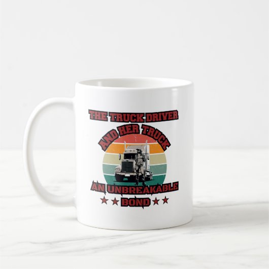 Mug Trucker féminin Forte route Bond Fierté Conception (Gauche)