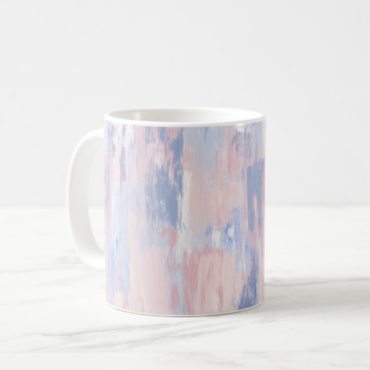 Mug Trucs de peinture bleu et blanc Abstraits (Devant gauche)