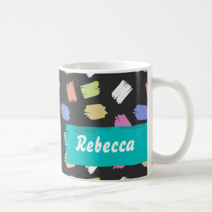 Mug Trucs de pinceau colorés sur noir Personnalisé