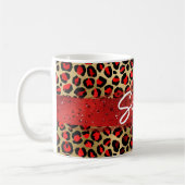 Mug Trucs de pinceau Leopard rouge or et noir (Gauche)