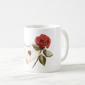 Mug True Love Red Rose Letter Heart (Devant droit)