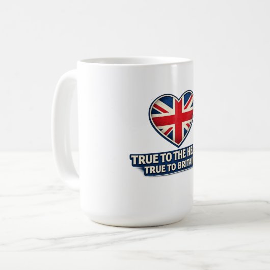 Mug True to the Heart, True to Britain – Union Jack  (Devant gauche)