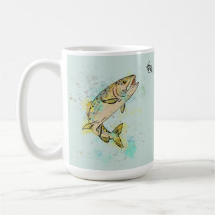 Mug Truite arc-en-ciel personnalisée 15oz. Musique en 
