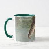 Mug Truite de ruisseau Leaping par S.A. Kilbourne Pois (Gauche)
