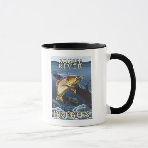Mug Truite pêchant la section transversale - rivière