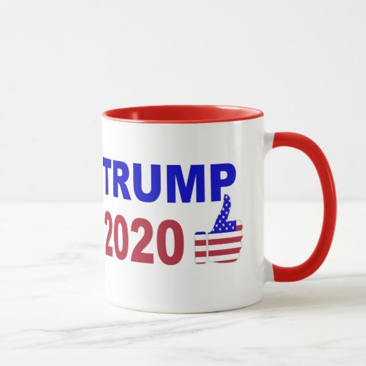 Mug Trump 2020 pouces vers le haut de blanc et bleu (Droite)
