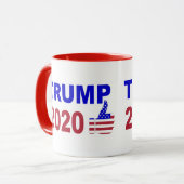 Mug Trump 2020 pouces vers le haut de blanc et bleu (Devant gauche)