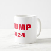 Mug Trump 2024 Cool blanc rouge Fête cadeau Favor Cust (Devant droit)