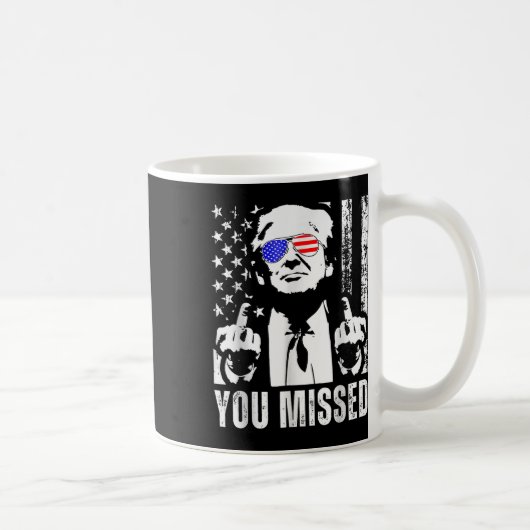 Mug Trump 2024, Drapeau américain, vous avez manqué dr (Droite)