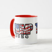 Mug Trump 2024 - Drapeau de la vague (Devant gauche)