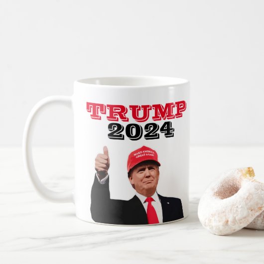 Mug Trump 2024 lève les pouces (Avec donut)