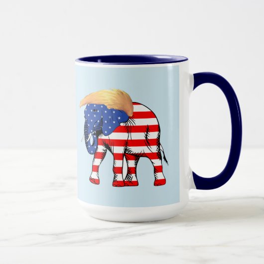 Mug Trump Bad Hair Elephant 15 oz Ringer Mug, ZSSG (Droite)