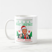 Mug Trump drôle laide de Noël rendre Noël super (Gauche)