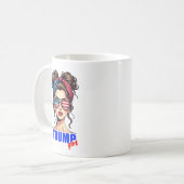 Mug Trump Girl Messy Bun Patriotic Coffee (Devant gauche)