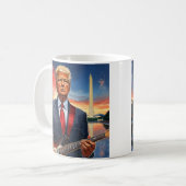 Mug Trump jouant à la guitare électrique du monument d (Devant gauche)