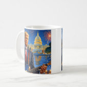 Mug Trump Jouant à la guitare électrique Feu d'artific (Devant gauche)
